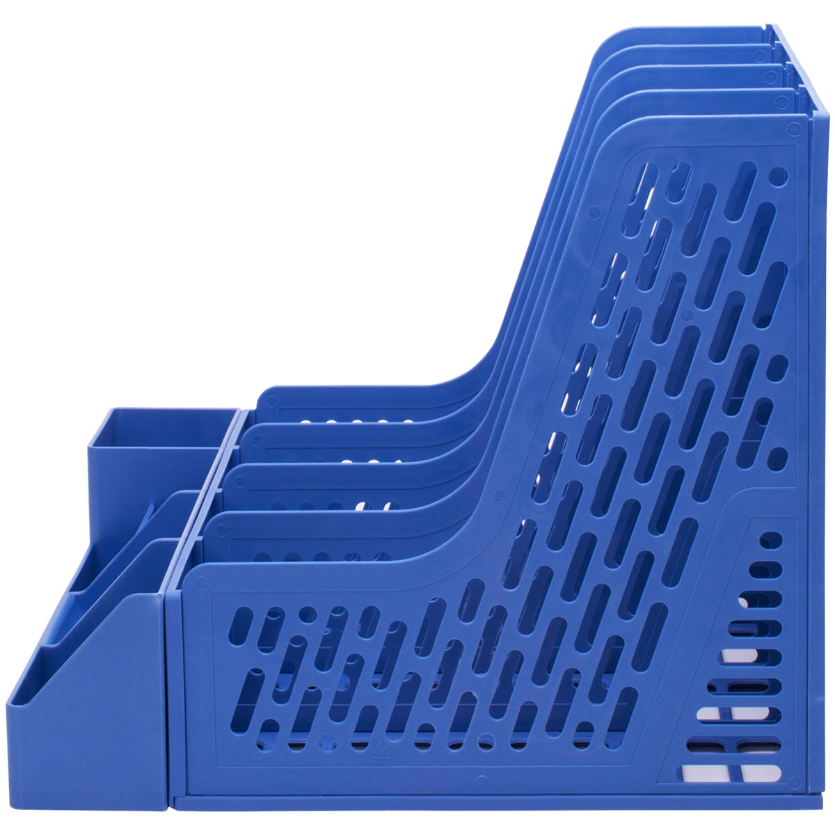 DELI 78981 파일 프레임 4그리드 데이터 랙 4링크 다층 저장 파일 바구니 사무용 파일 홀더[펜 홀더 포함]