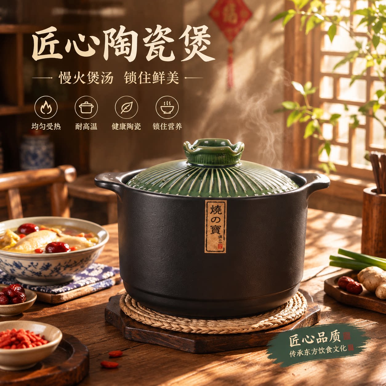 【破损包赔】陶瓷砂锅煲汤炖锅图片