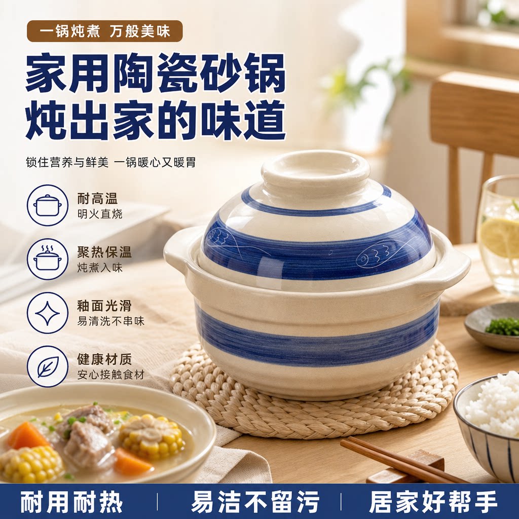 小砂锅一人食带盖可倒扣当碗图片