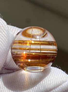 天然水晶钛晶吊坠圆珠DIY金红石单珠饰品项链12mm一物一图