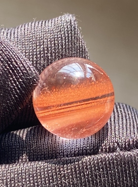 天然水晶橘红幽灵吊坠圆珠DIY幽灵单珠饰品项链11mm 一物一图