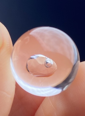 天然白水晶包裹体水胆吊坠圆珠DIY水胆单珠饰品项链14mm一物一图