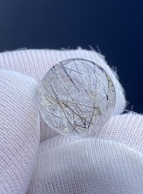 天然水晶碧玺发吊坠圆珠DIY水晶单珠饰品项链10.5mm一物一图