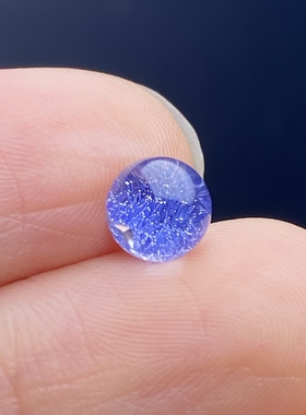 天然水晶蓝发晶吊坠圆珠DIY蓝线石包裹晶中晶单珠饰品可做戒指6mm