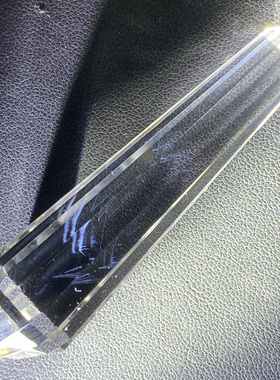 天然水晶原石打磨白水晶蓝针双尖多棱柱吊坠可做小摆件 一物一图