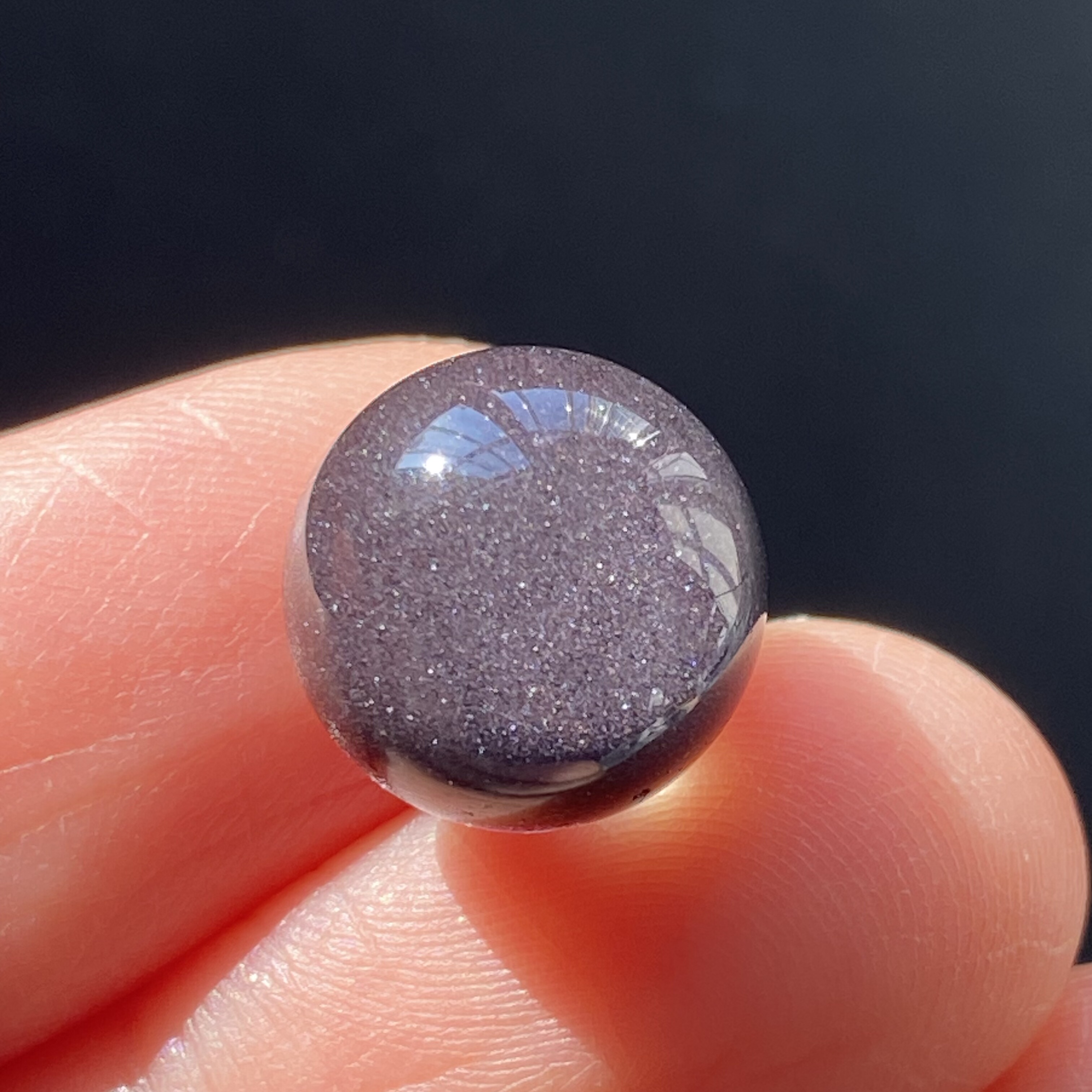 天然水晶星光蓝幽灵吊坠圆珠DIY水晶单珠饰品项链12mm可做戒指