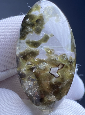 天然水晶包裹体绿云母矿吊坠裸石男女款水晶项坠挂坠饰品一物一图