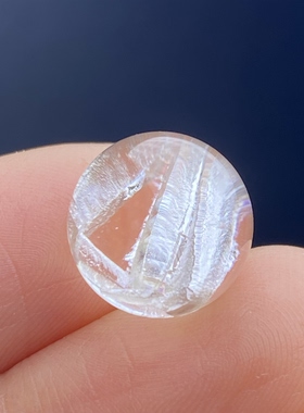 天然水晶包裹体碧玺吊坠圆珠DIY水晶单珠饰品项链11.5mm一物一图