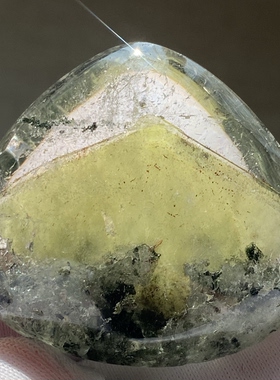 天然水晶绿幽灵包裹榍石吊坠男女款幽灵水晶饰品项链一物一图