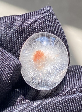 天然水晶白兔毛花吊坠裸石蛋面DIY兔毛饰品项链可做戒指一物一图