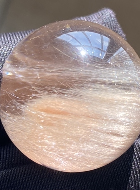 天然水晶兔毛吊坠圆珠DIY水晶兔毛单珠饰品项链23mm一物一图