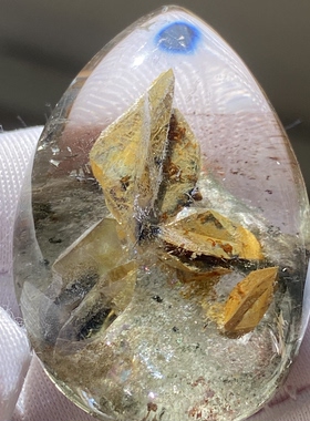 天然水晶幽灵包裹榍石吊坠男女款水晶矿石饰品项链一物一图