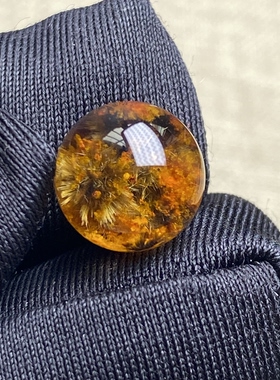 天然水晶发晶花幽灵共生吊坠圆珠DIY发晶单珠饰品可做戒指10mm