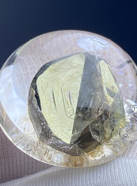 天然水晶包裹体黄铜矿吊坠男女款铜矿饰品项链挂坠 一物一图