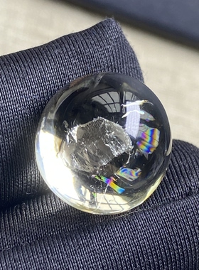 天然黄水晶七彩晶中晶吊坠裸石蛋面DIY晶中晶饰品项链可做戒指