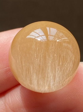 天然水晶顺发黄兔毛吊坠圆珠DIY水晶单珠饰品项链16.5mm一物一图