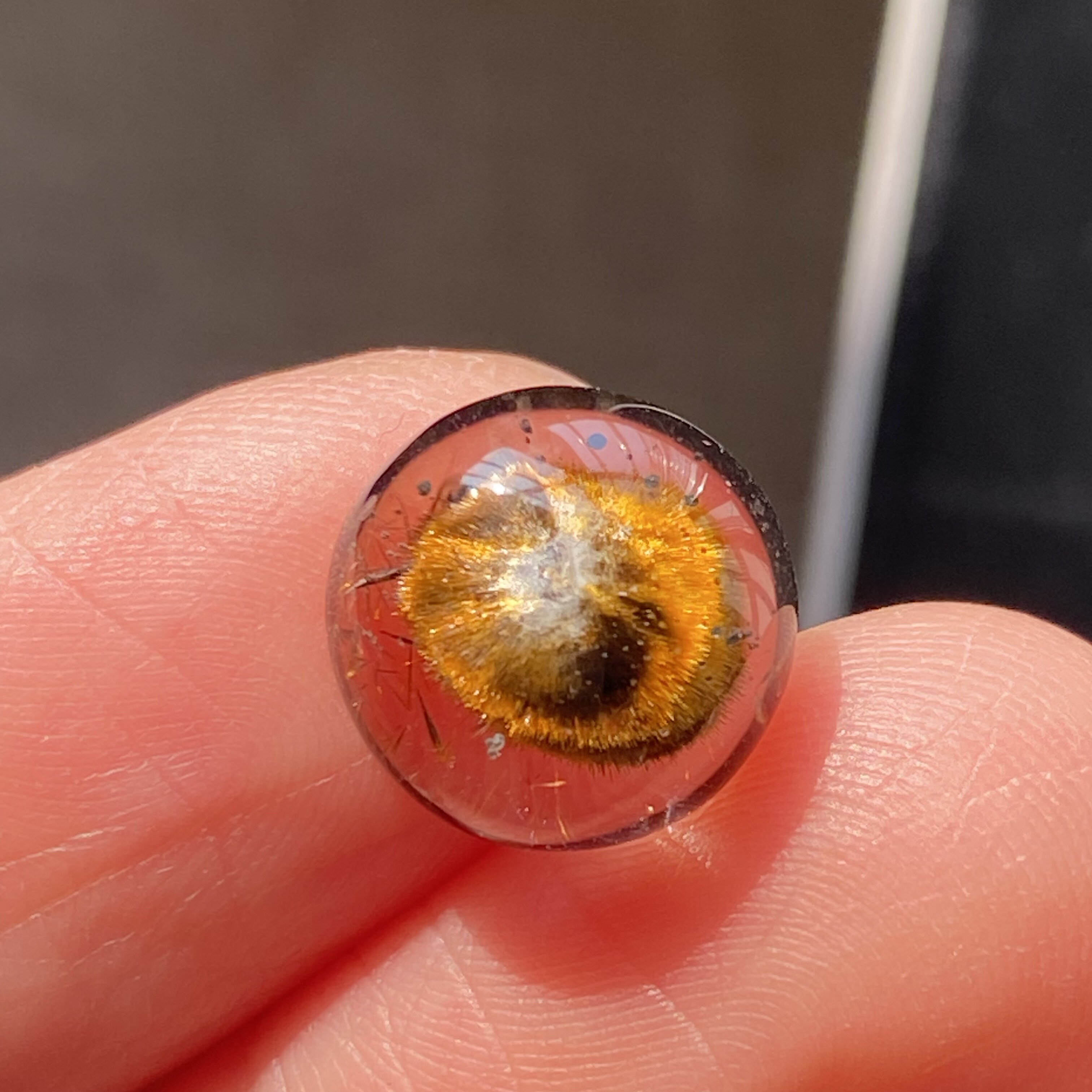 天然水晶包裹体铁矿花吊坠裸石蛋面DIY水晶饰品可做戒指一物一图