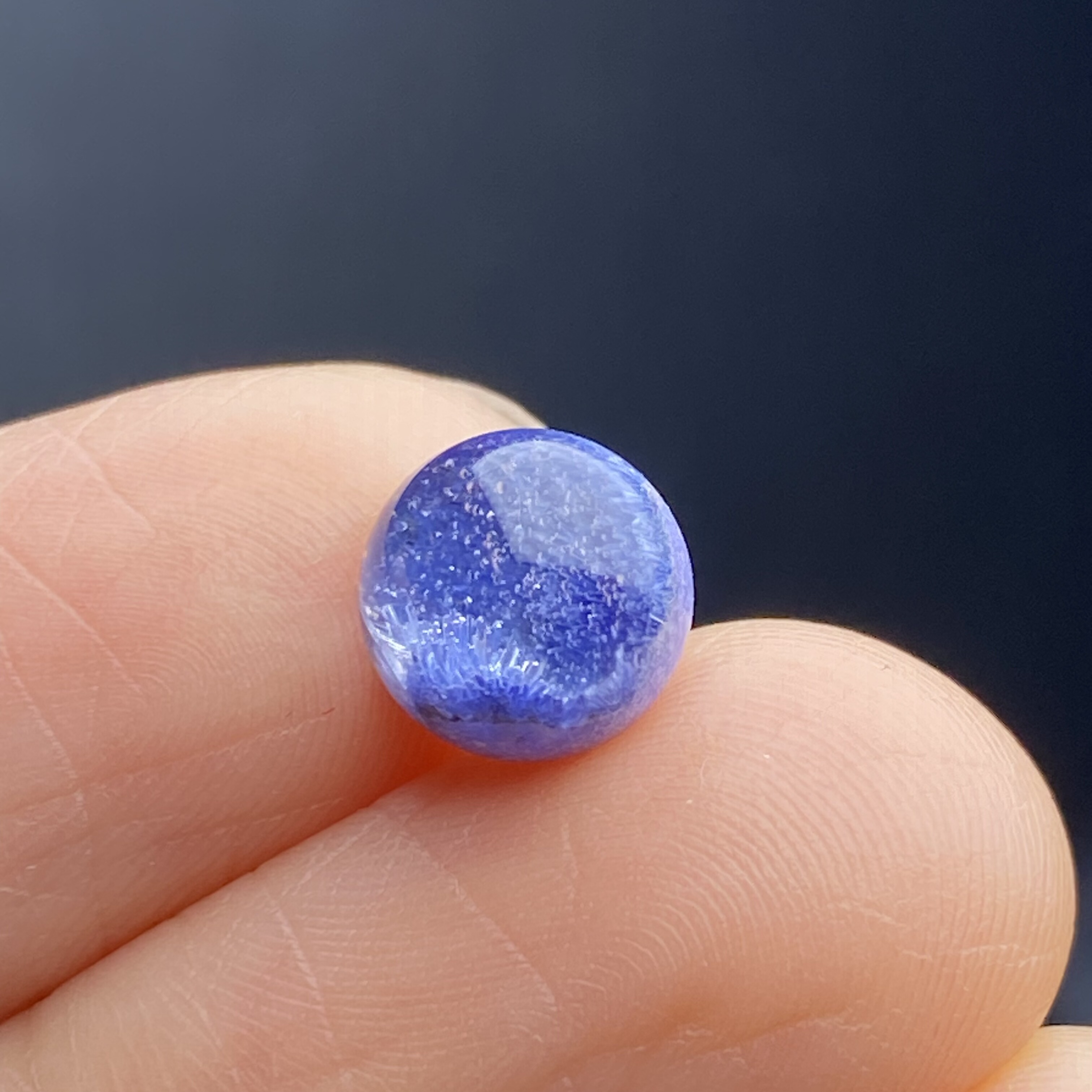 天然水晶蓝发晶吊坠圆珠DIY水晶单珠饰品项链7.5mm可做戒指