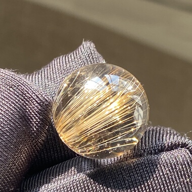 天然水晶发晶顺发吊坠圆珠DIY水晶单珠饰品项链14mm一物一图