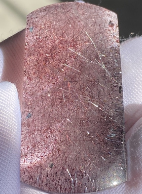 天然水晶烟花超七紫红发吊坠裸石紫发晶项链饰品挂坠 一物一图