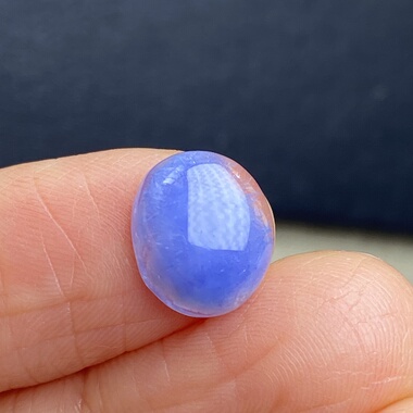 天然水晶蓝发晶吊坠裸石蛋面DIY水晶饰品项链可做戒指一物一图