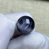 天然水晶黑银钛吊坠圆珠DIY水晶单珠饰品项链9.5mm一物一图