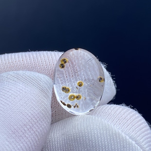 天然水晶包裹体针铁矿吊坠裸石蛋面DIY水晶饰品可做戒指一物一图