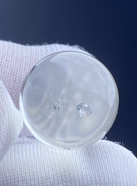 天然水晶包裹体锐钛矿吊坠圆珠DIY水晶矿石单珠饰品项链13mm