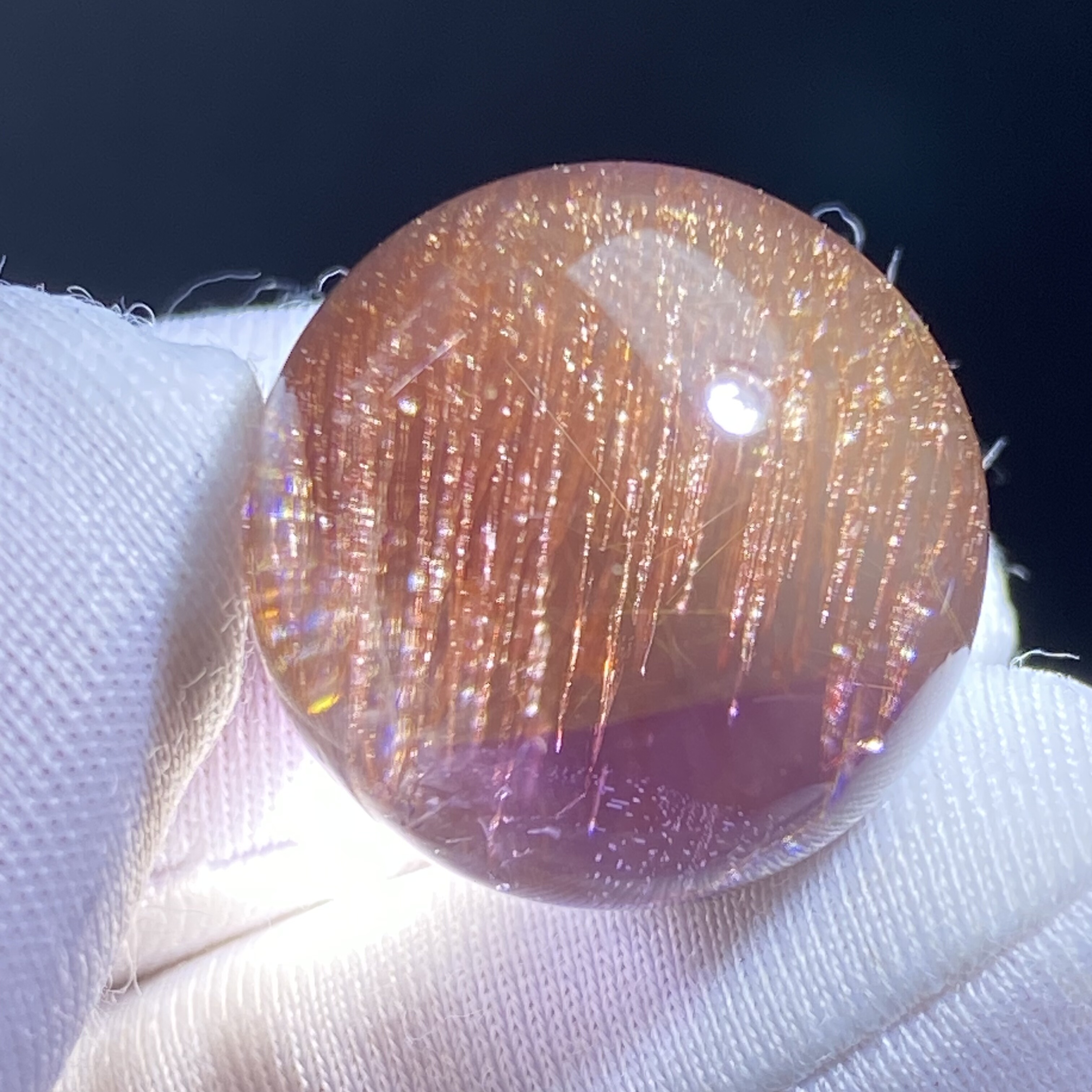 天然水晶超七紫晶发吊坠圆珠紫红发单珠饰品项链17.5mm一物一图
