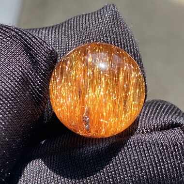天然水晶发晶吊坠圆珠DIY发晶顺发单珠饰品配珠项链13mm一物一图