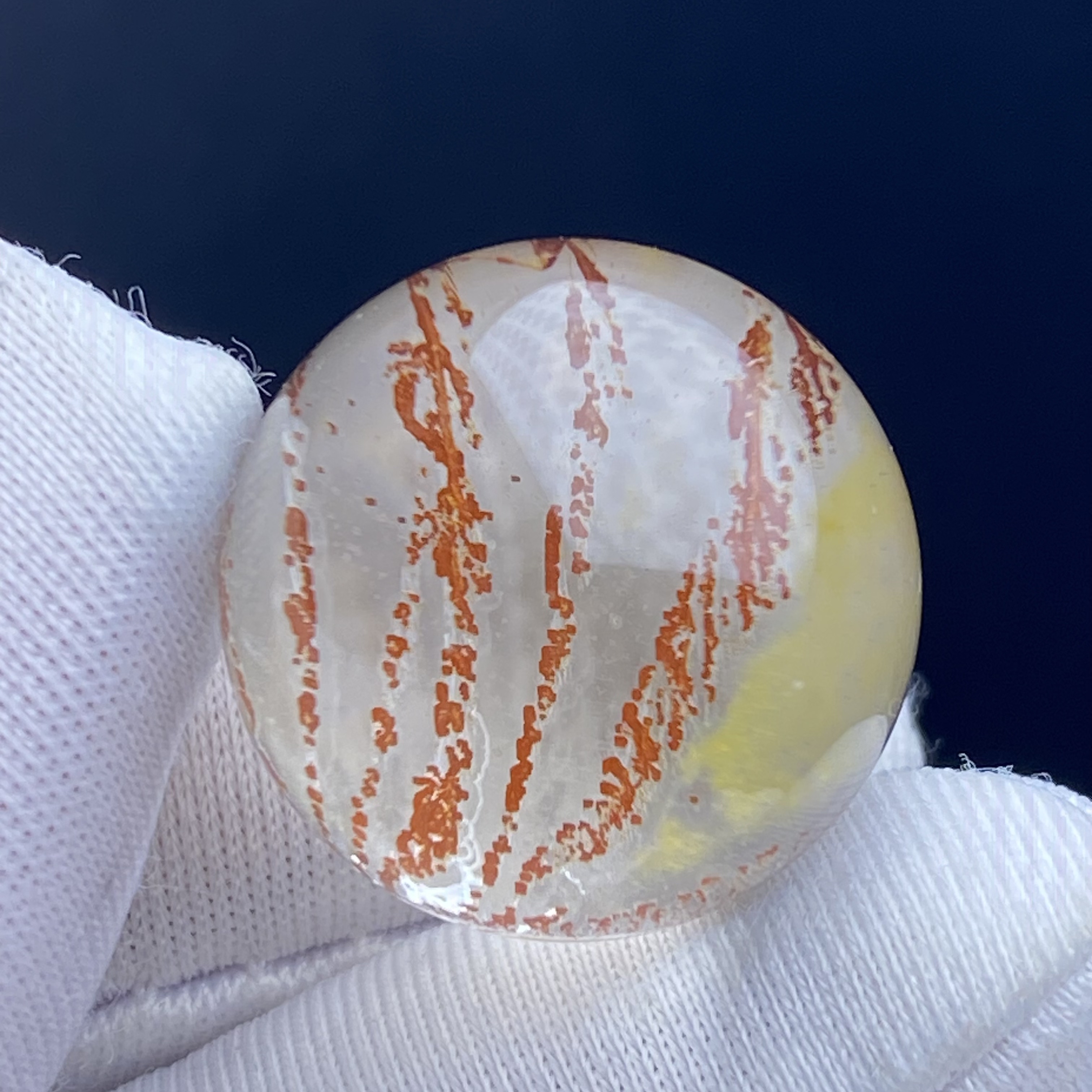 天然水晶包裹体红胶花吊坠圆珠DIY水晶单珠饰品项链17.5mm