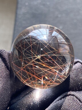 天然水晶干净体发晶吊坠圆珠DIY水晶单珠饰品项链26mm一物一图