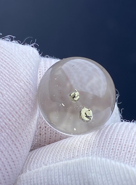 天然水晶包裹体黄铜矿吊坠圆珠DIY铜矿单珠饰品项链10mm 一物一图
