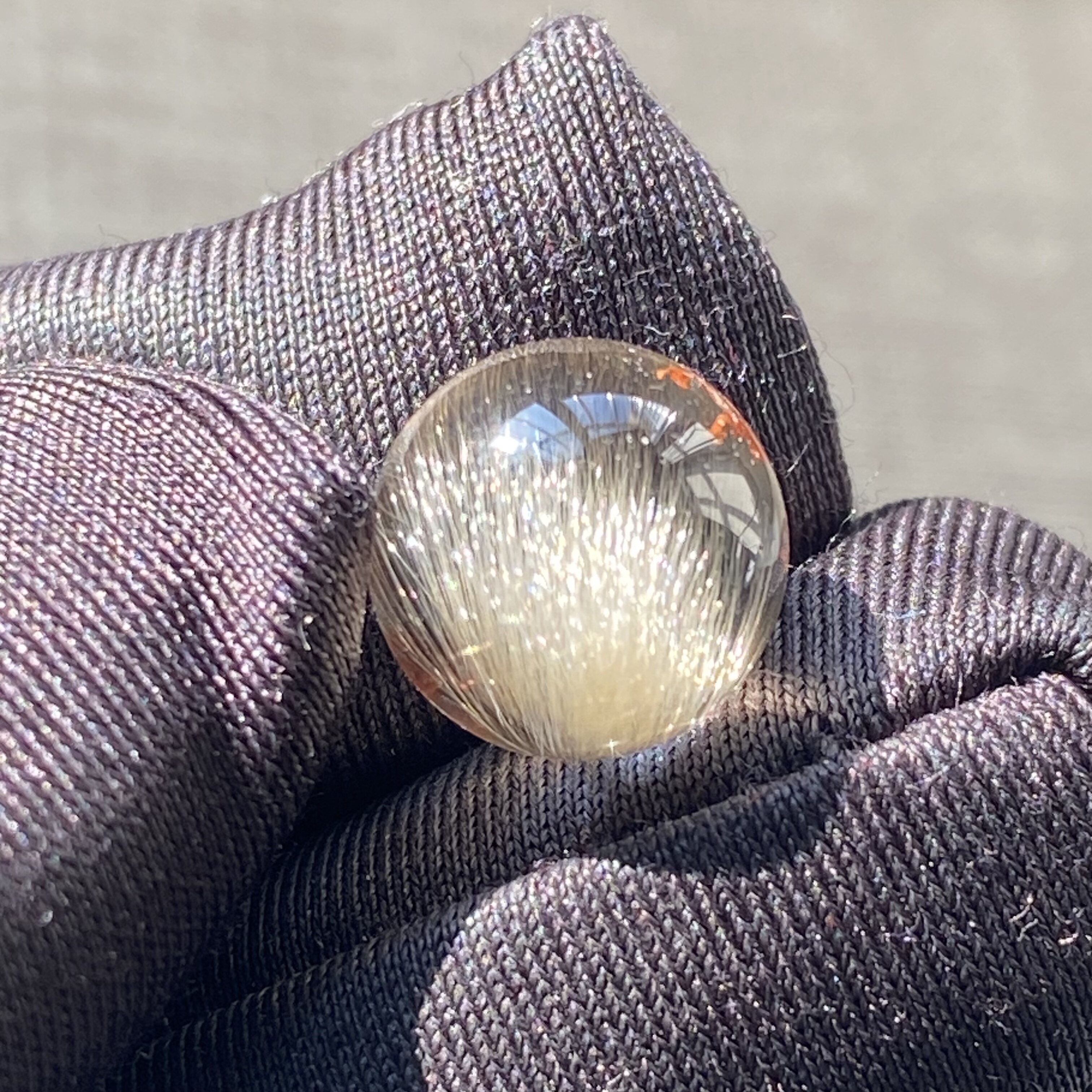 天然水晶发晶顺发吊坠圆珠DIY水晶单珠饰品项链10.5mm一物一图