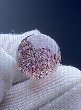 天然水晶紫晶发吊坠圆珠DIY紫发晶单珠饰品项链11mm一物一图