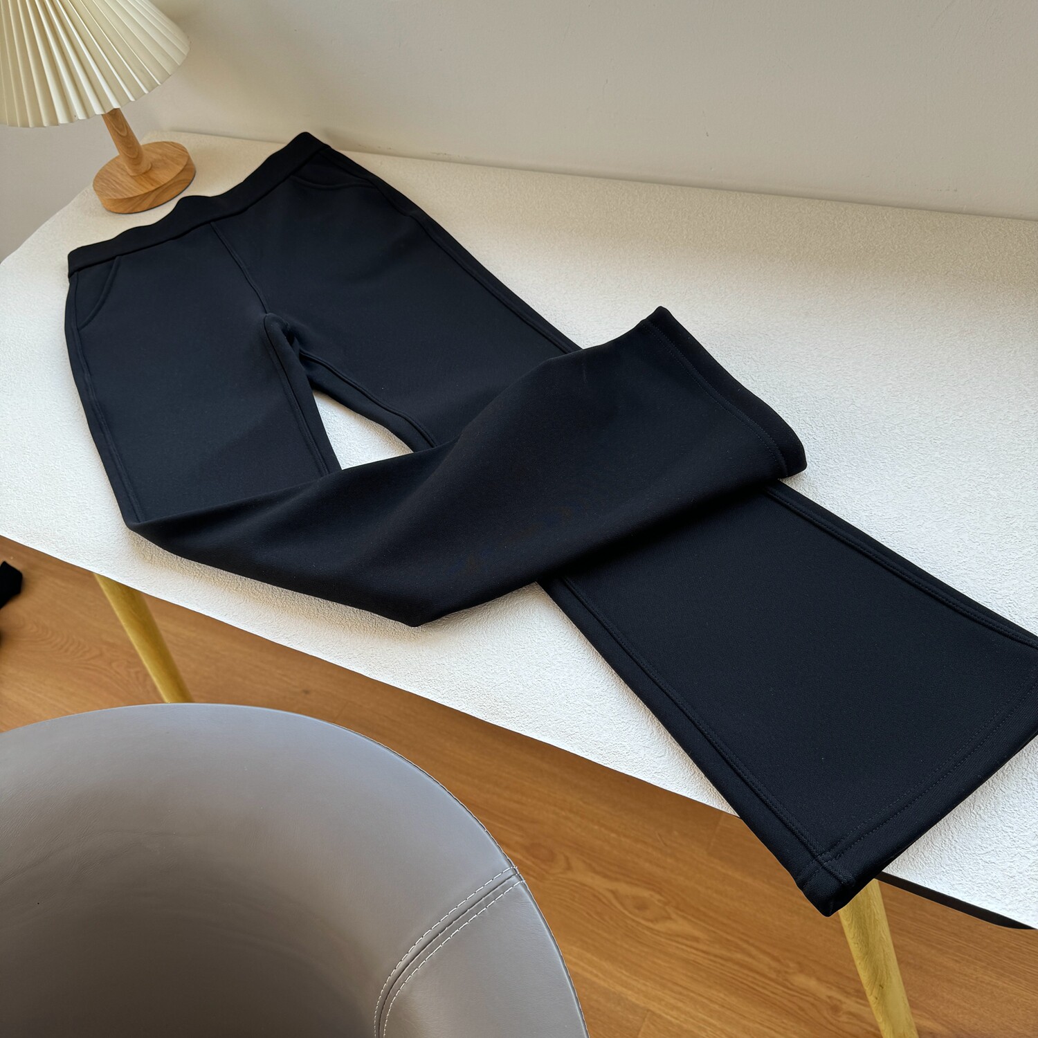 复古时髦加绒四面弹秋冬喇叭裤