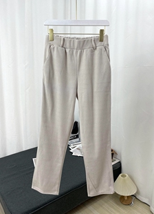 日单松紧腰毛呢复古显瘦千鸟格哈伦裤女锥形裤 休闲西装长裤子