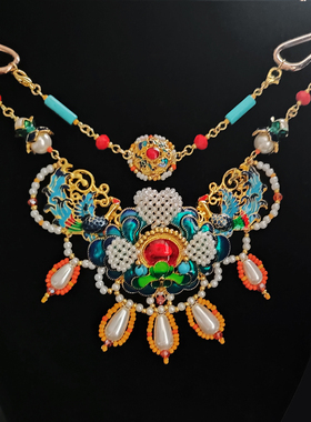 忆阁红妆玛瑙珍珠项圈女富贵项链