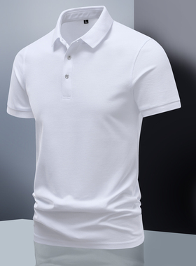高端商务polo衫男士短袖t恤2025新款夏季翻领休闲半袖上衣服男款