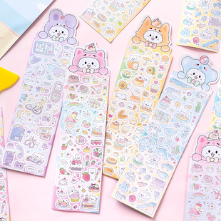 韩版 咕嘟绵绵熊贴纸 可爱卡通小熊咕卡涂鸦diy手帐装饰贴画2张入
