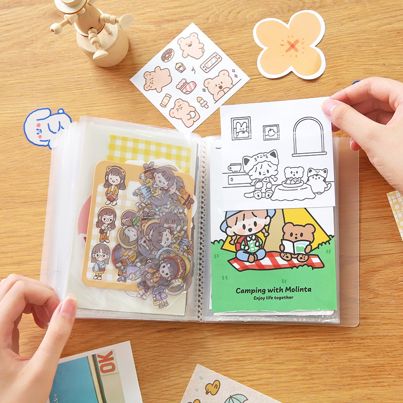 长条贴纸收纳册插袋式大容量贴纸卡片票据发票便签收藏夹相册图鉴