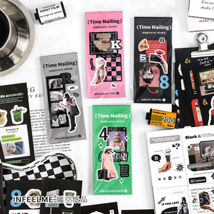 Infeel.Me披星戴月奔向你不干胶贴纸本韩系复古ins风手帐贴画