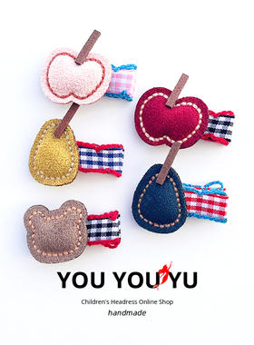 宝宝秋冬新款红苹果发卡头饰可爱百搭婴幼儿2026新款不伤发包布夹