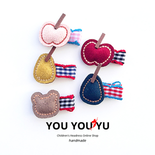 宝宝秋冬新款红苹果发卡头饰可爱百搭婴幼儿2026新款不伤发包布夹