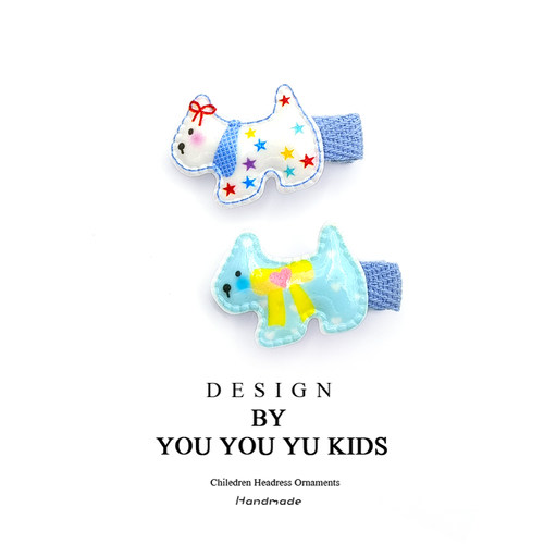 卡通可爱小狗发夹女前额侧边刘海夹碎发鸭嘴夹子发卡儿童头饰夏季