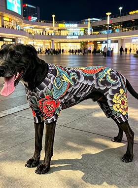 秋冬宠物服装狗狗衣服纹身衣杜宾冠毛卡斯罗四脚衣个性搞笑通用潮