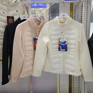 FERF轻系5626闪电腰3.0女羽绒服立领拼接白鸭绒修身 显瘦保暖外套