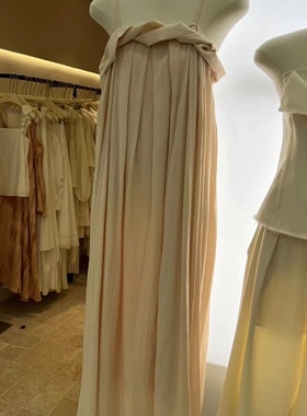 2024新款连衣裙女宽松木耳边垂感有设计感中长款夏季无袖吊带裙