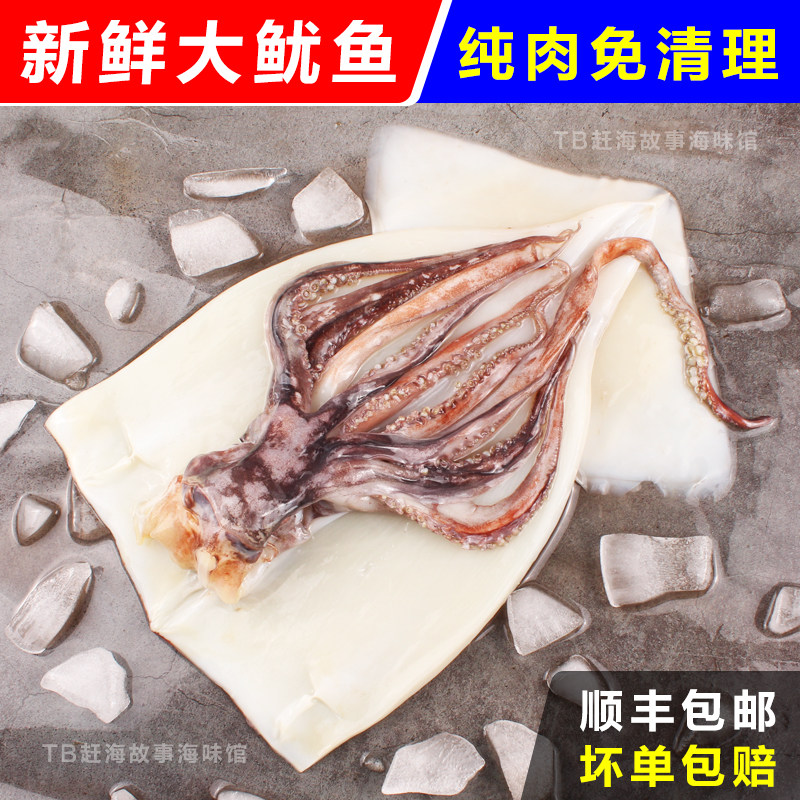 新鲜大鱿鱼 去皮去内脏免清理 顺丰快递 3斤5斤7斤10斤