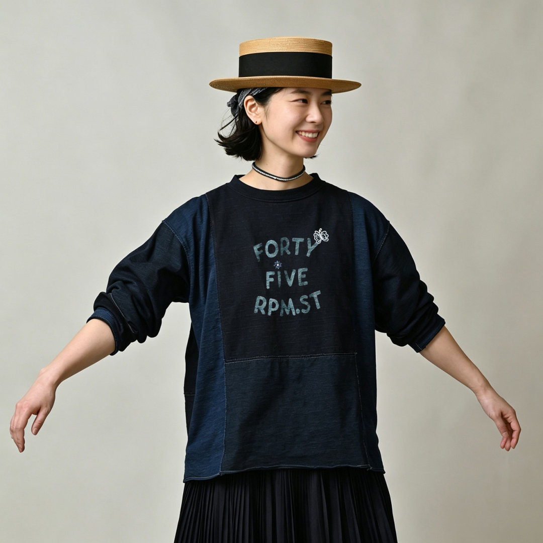 日系贵牌45家纯棉长袖T恤女
